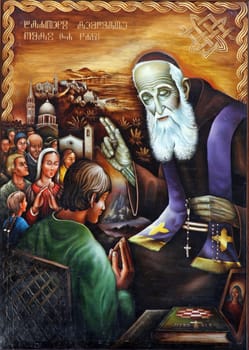 Saint Leopold Mandic, altarpiece in the parish church of Our Lady outside the city in Sibenik, Croatia