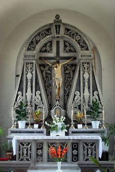 Altar of the Holy Cross in the parish church of Our Lady outside the city in Sibenik, Croatia
