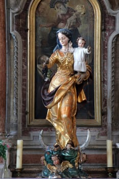 Our Lady of Mount Carmel, altar in the Cathedral of St. James in Sibenik, Croatia