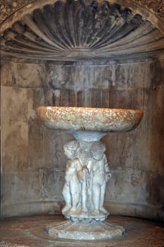 Baptismal font in the Cathedral of St. James in Sibenik, Croatia