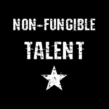 Non Fungible Talent NFT text art design for printing. Trendy typography illustration, hipster style. Gift for crypto currency geeks and blockchain nerds