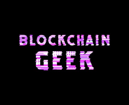 Blockchain Geek text art design for printing. Trendy typography illustration, hipster cyberspace style. Gift for cryptocurrency and crypto technology Nerds