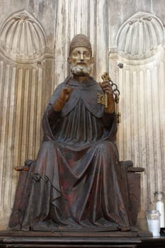 Saint Peter statue in the Cathedral of St. James in Sibenik, Croatia