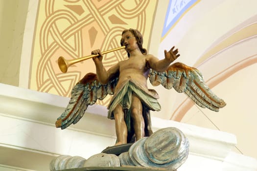 Annunciation angel, statue in the parish church of St. Mary Magdalene in Veliki Bisag, Croatia