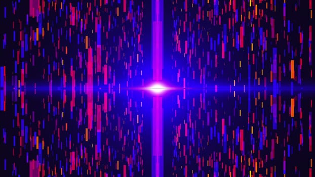 Digital backcircles in black space - modern abstraction, computer generated background, 3D rendering