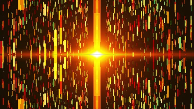 Digital backcircles in black space - modern abstraction, computer generated background, 3D rendering