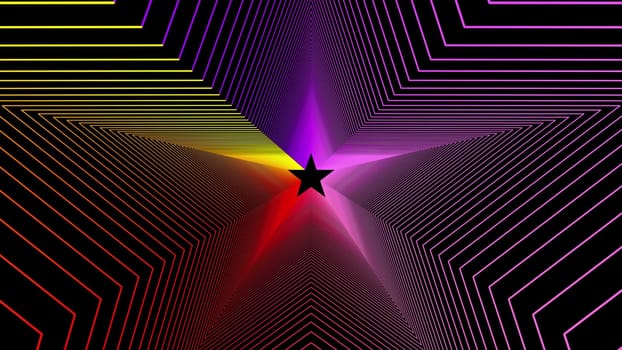 Futuristic pentagon ovals with vivid 3d render gradient. Synthwave retro 80s style party synth with mesh textures. Techno vaporwave with cosmic waves of energy frequencies and geometric curves.