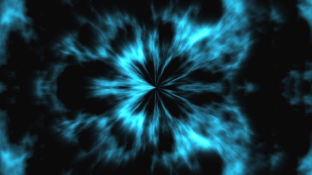 Spatial flash with 3d render of fog spreading into geometric ethereal structures. Dynamic mysterious futurism in digital design. Phantom waves diverging in pulsations.