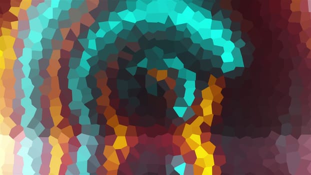 Polygonal textures in 3d render of antique wavy tracery. Ancient interior painting in creative roman and greek style. Triangular geometric shapes in digital warping.