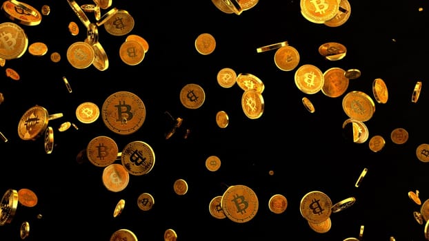 Popular digital gold for crypto 3d render investments. Blockchain based coins. Mining as modern business. Online payments with cryptocurrency for various transactions.