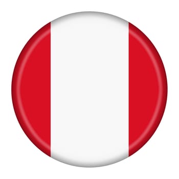 A Peru flag button 3d illustration with clipping path