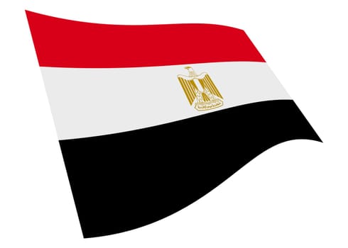 An Egypt waving flag 3d illustration isolated on white with clipping path