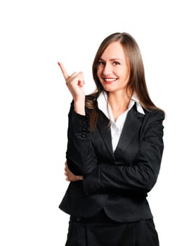 Smiling business woman with an idea on her mind