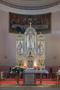 Main altar in the Cathedral of Saint Teresa of Avila in Bjelovar, Croatia