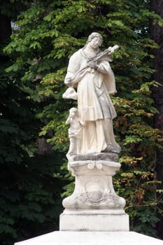 Saint John of Nepomuk statue in front of the Cathedral of St. Teresa of Avila in Bjelovar, Croatia