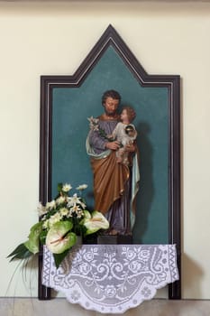 Saint Joseph, altar in the church of Saint Anthony of Padua in Bjelovar, Croatia