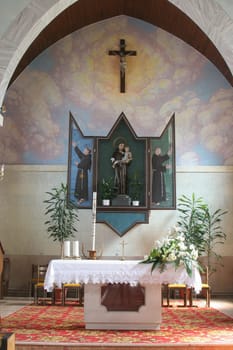 Main altar in the Church of Saint Anthony of Padua in Bjelovar, Croatia