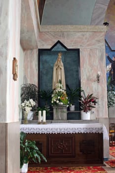 Our Lady of Fatima, altar in the church of Saint Anthony of Padua in Bjelovar, Croatia