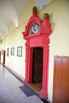 Door frame in the Franciscan monastery in Cernik, Croatia