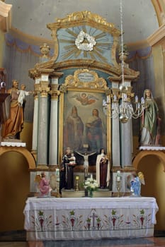 Altar of Saints Fabian and Sebastian in the church of the Assumption of the Virgin Mary in Zlatar, Croatia