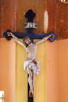 Cross in the church of the Assumption of the Virgin Mary in Zlatar, Croatia