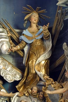 Assumption of the Virgin, statue on the main altar in the church of the Assumption of the Virgin Mary in Zlatar, Croatia
