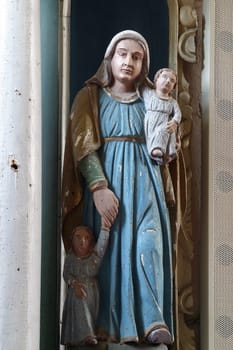 St. Anne, statue on the altar of St. Three Kings in the church of Our Lady of the Snows in Volavje, Croatia