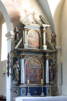 Altar of St. Stephen in the church of Our Lady of the Snows in Volavje, Croatia