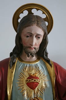 Sacred Heart of Jesus, statue in the church of Assumption of the Virgin Mary in Brodsko Vinogorje, Croatia