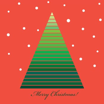 Christmas greeting card with stylized Christmas tree