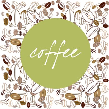 Coffee poster with stylized coffee beans