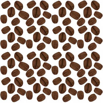 Coffee beans seamless pattern on white background