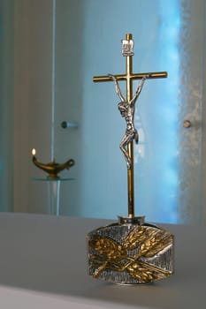 Cross in the chapel in the Monastery of the Community of Franciscan Sisters of the Immaculate in Sibenik, Croatia