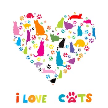 I love cats with cats that are placed in the shape of a heart
