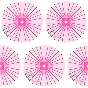 Traditional Japanese umbrella seamless background