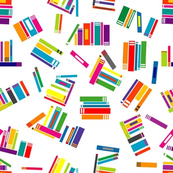 Wrapping paper with colored books