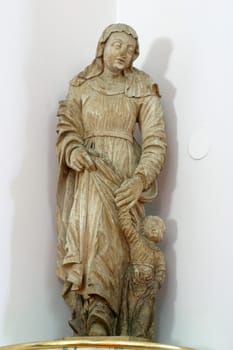 Saint Anne, statue in the parish church of Saint Anthony of Padua in Vukmanic, Croatia