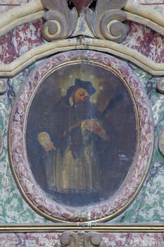 Saint John of Nepomuk, altar of the Nativity in the church of Saints Nicholas and Vitus in Zazina, Croatia
