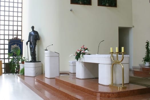Altar in the parish church of St. Paul in Retkovec, Zagreb, Croatia