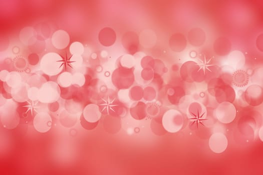 A festive abstract gradient orange pink red background texture with glitter defocused sparkle bokeh circles and stars. Card concept for Happy New Year, party invitation, valentine or other holidays.