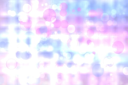 Abstract blurred fresh vivid spring summer light delicate pastel blue pink white bokeh background texture with bright circular soft color lights. Beautiful backdrop illustration.