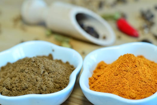 Arabian spice mix Ras-el-Hanout and Baharat, 7 spice mix