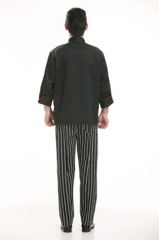 Wearing all kinds of clothing chef dietitian in front of white background