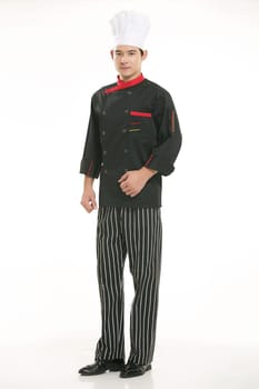 Wearing all kinds of clothing chef dietitian in front of white background