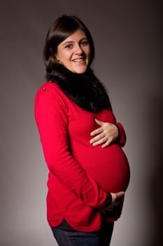 pregnant young woman studio picture