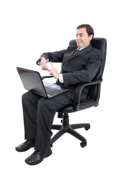 young business man working with is laptop