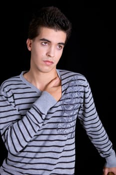 young casual man portrait, studio picture