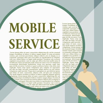 Conceptual caption Mobile Service, Business approach Radio communication utility between mobile and land stations Gentleman Drawing Standing Holding Large Magnifying Glass.