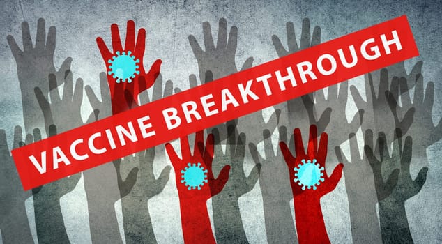 Vaccine breakthrough, covid-19 vaccination, arms, infected with the virus, pandemic