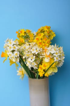 Bouquet of daffodils in a vase